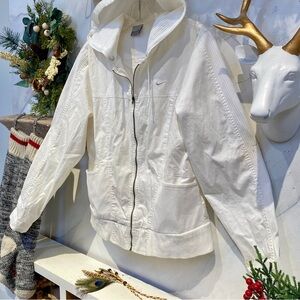 Spring Nike full zip hooded lightweight transitional canvas jacket